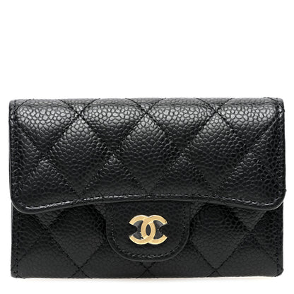 Chanel Caviar Quilted Flap Card Holder Wallet Black 1 of 7