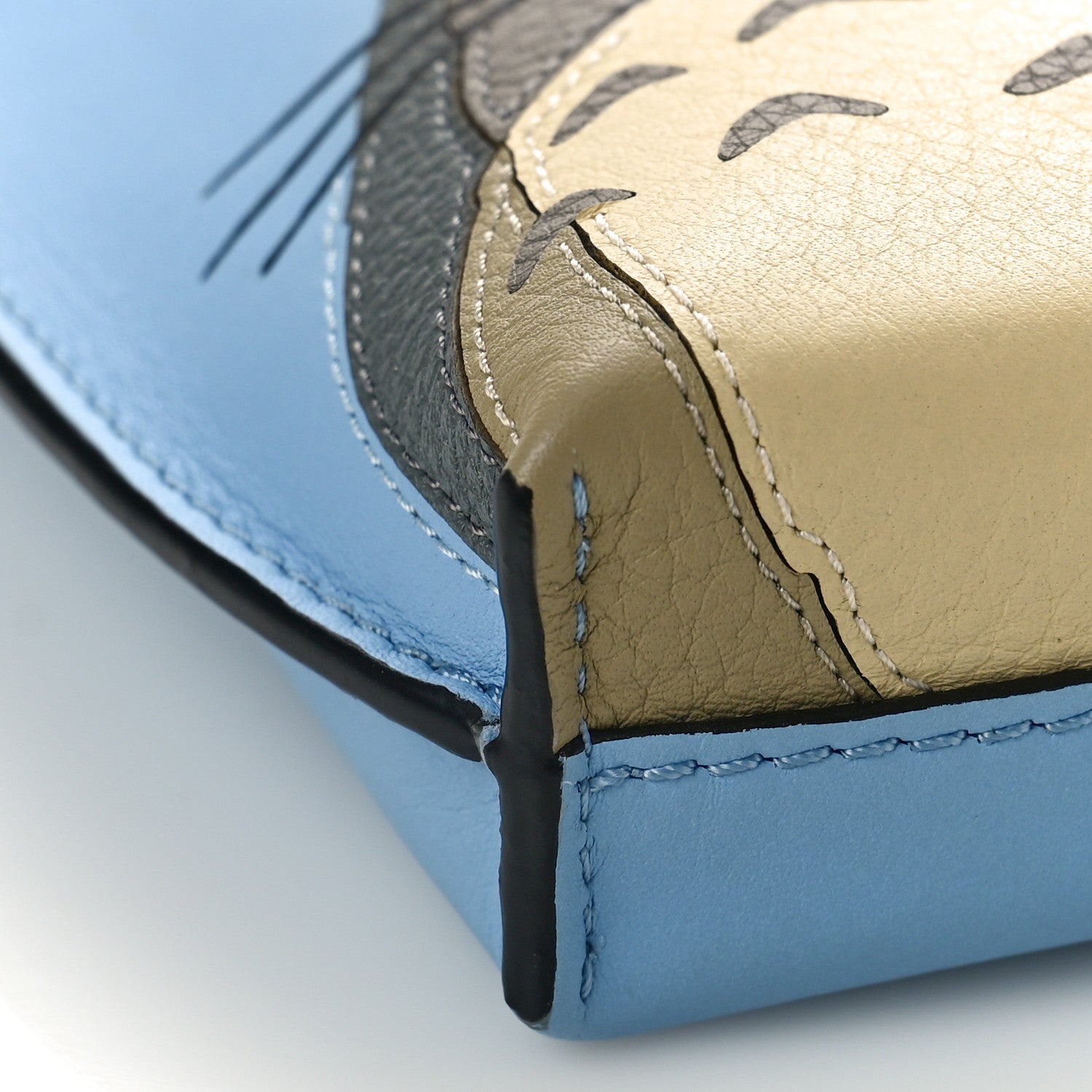 Loewe X MY NEIGHBOR TOTORO Calfskin Gate Pocket Blue Tan Multicolor 7 of 8