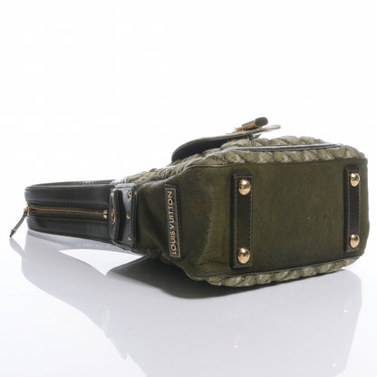 Louis Vuitton Quilted Denim and Pony Fur Gondole Lichen 4 of 7