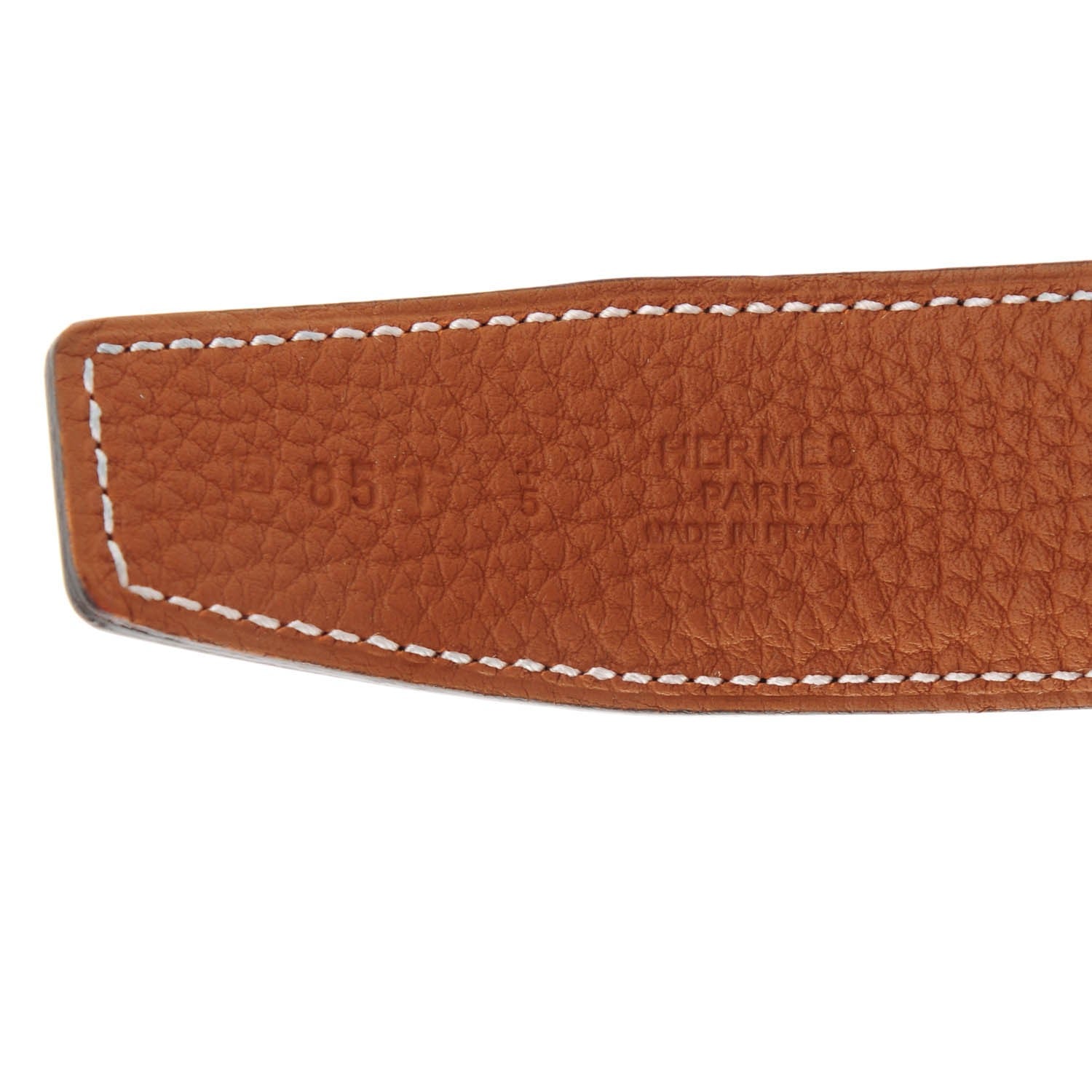 Hermes Box Togo 32mm H Belt 85 Black Gold 3 of 8