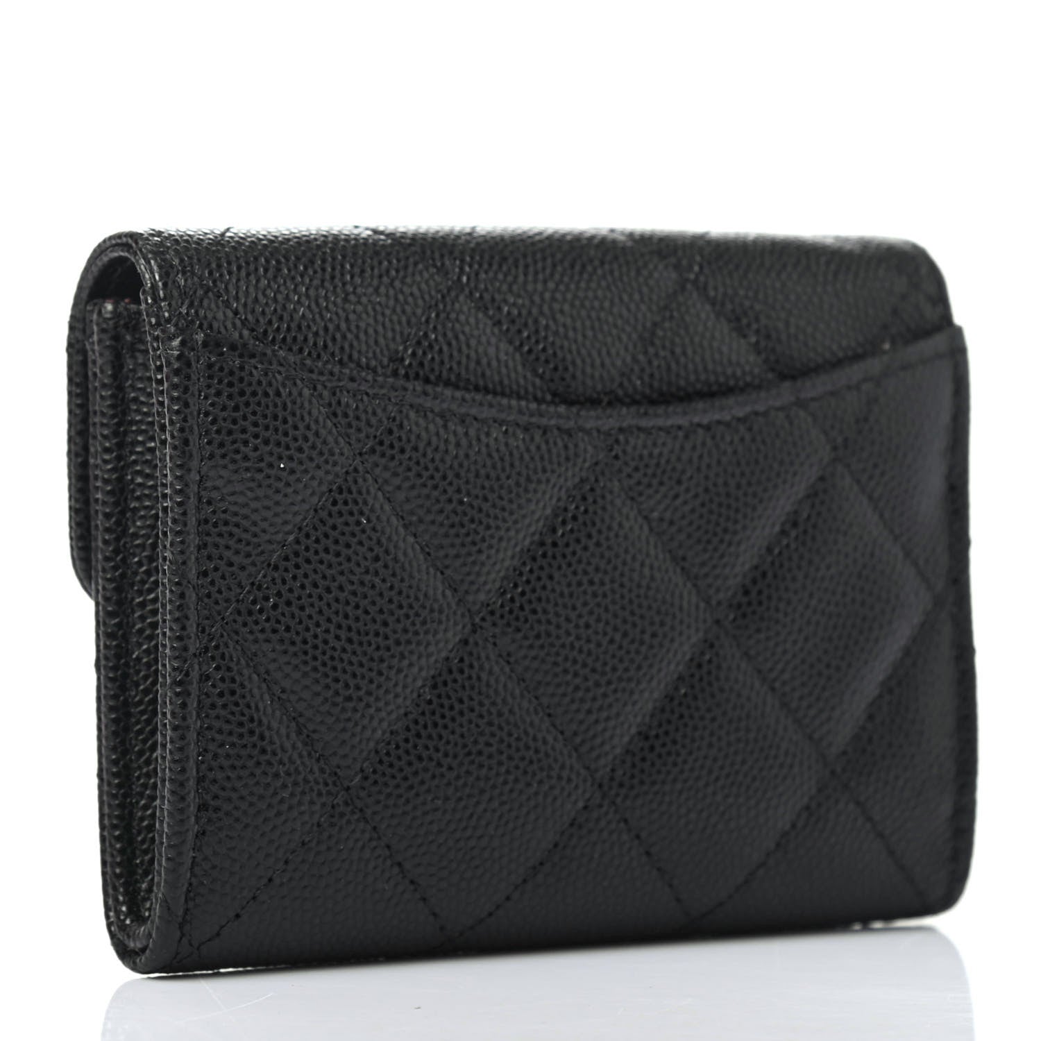 Chanel Caviar Quilted Flap Card Holder Wallet Black 2 of 4