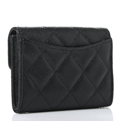 Chanel Caviar Quilted Flap Card Holder Wallet Black 2 of 4