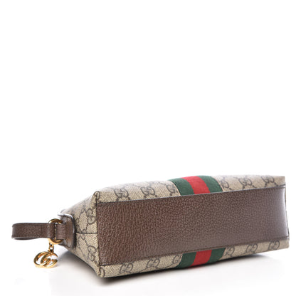 Gucci GG Supreme Monogram Textured Dollar Calfskin Web Small Ophidia Dome Shoulder Bag Beige Ebony New Acero 4 of 9