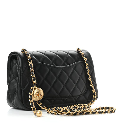 Chanel Lambskin Quilted Mini Rectangular Pearl Crush Flap Black 3 of 9