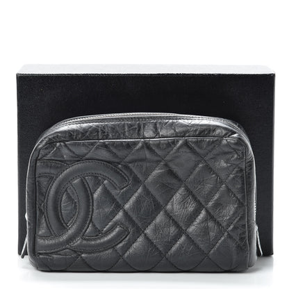 Chanel Distressed Calfskin Cambon Cosmetic Case Black 17 of 17