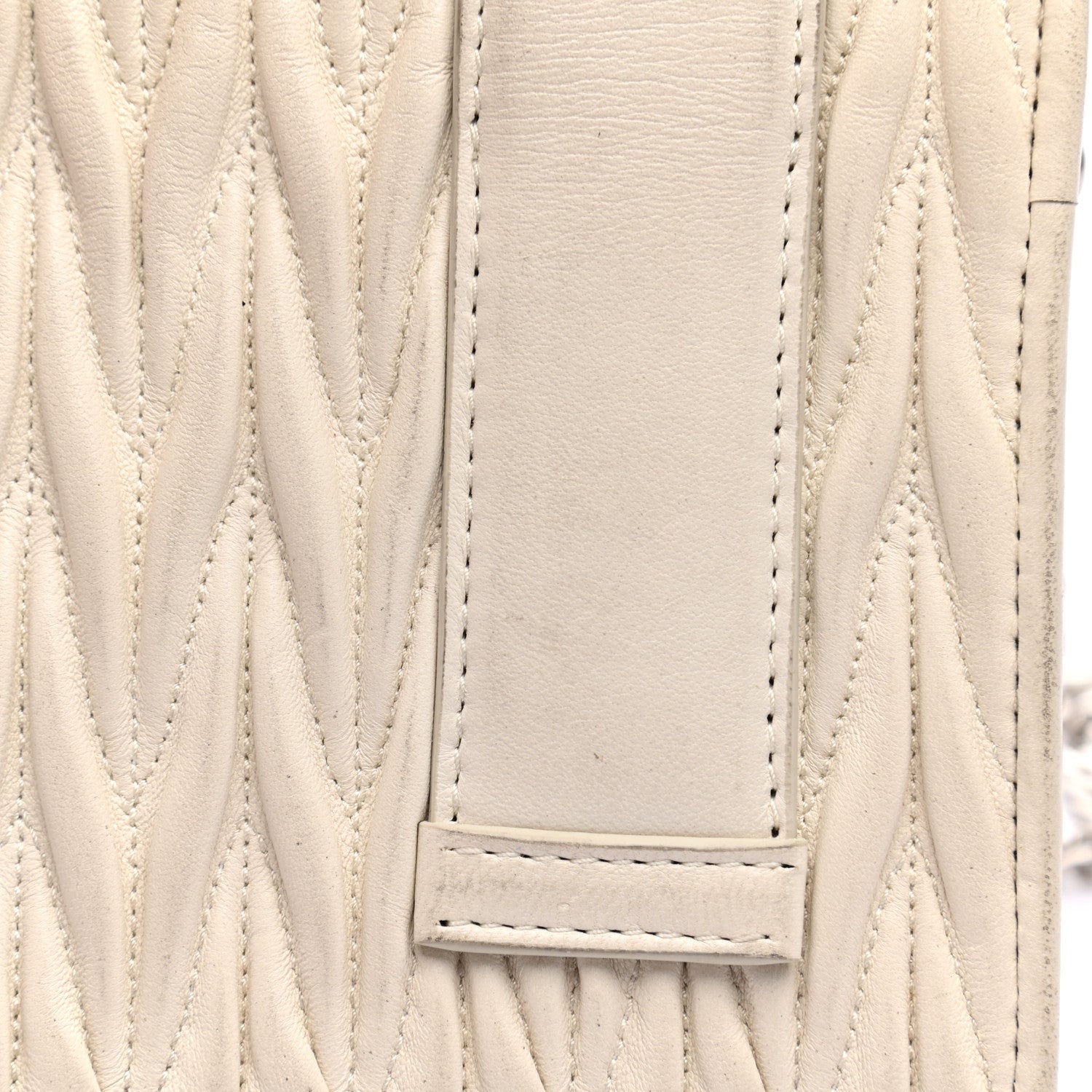 Miu Miu Nappa Matelasse Crystal Embellished Shoulder Bag White 9 of 13