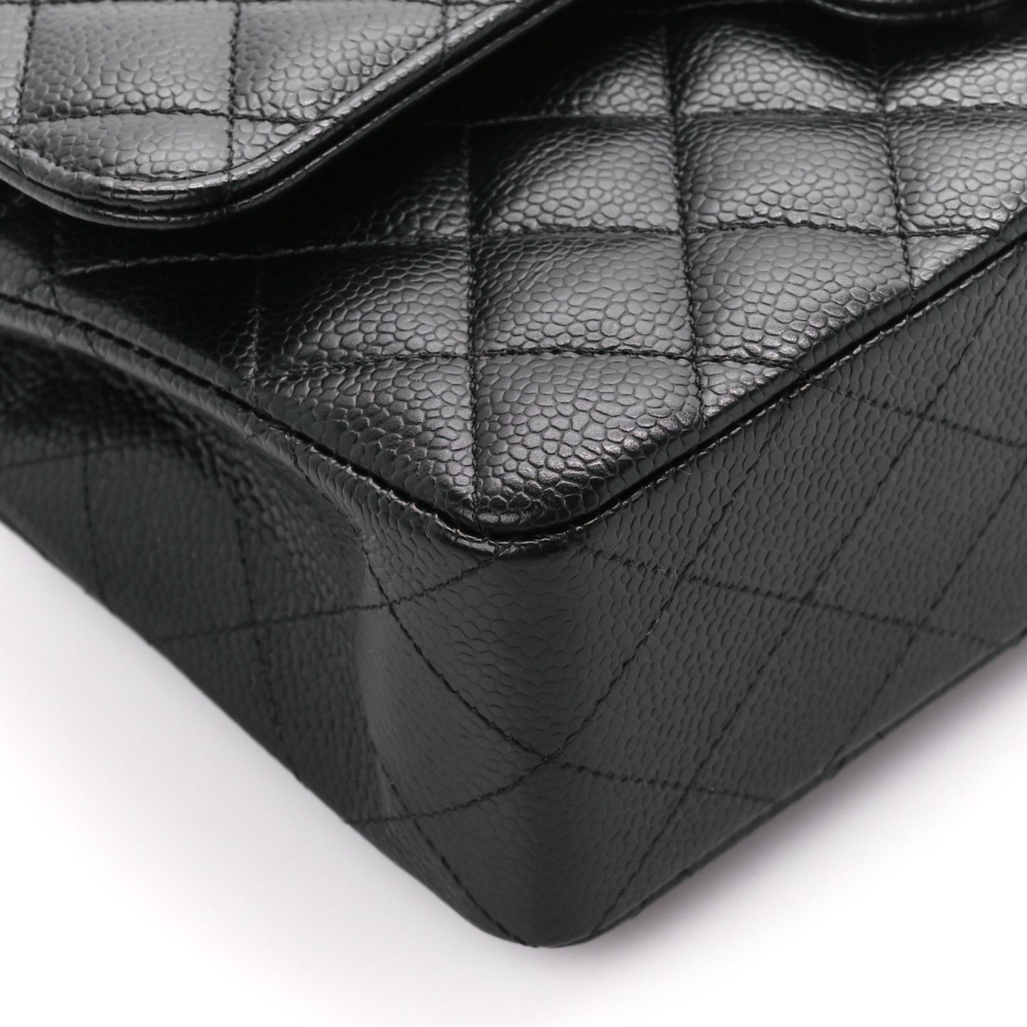 Caviar Quilted Small Double Flap Black