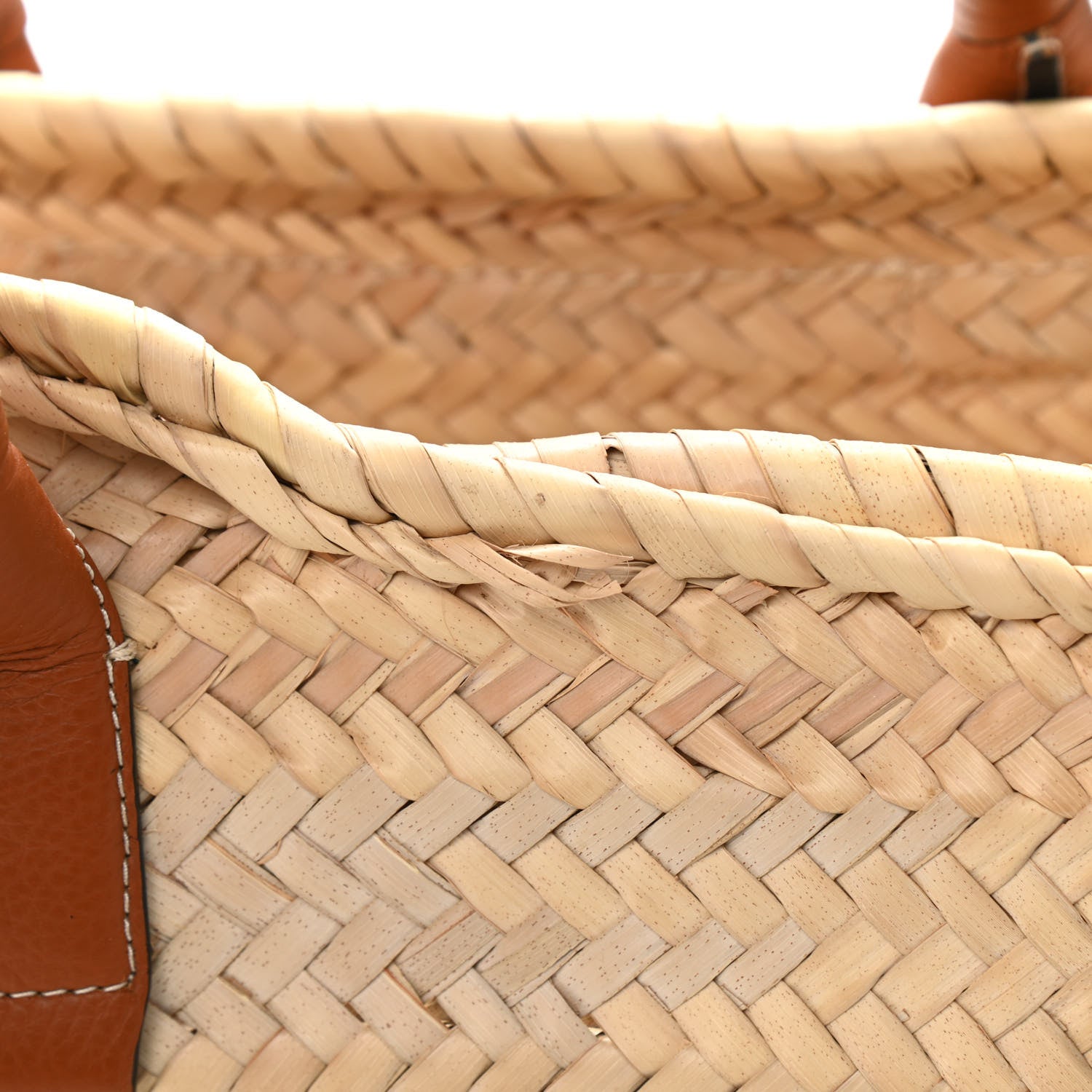 Chloe Raffia Small Grain Calfskin Medium Marcie Basket Tan 8 of 11