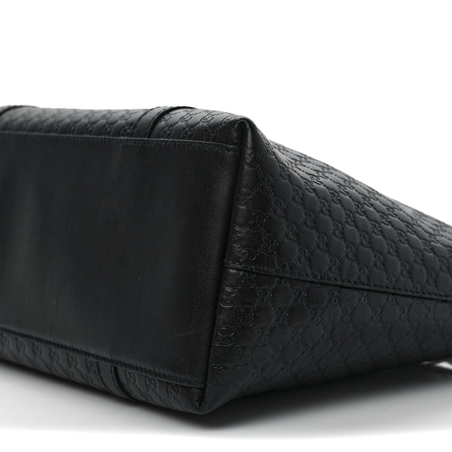 Soft Microguccissima Small Zippered Satchel Black