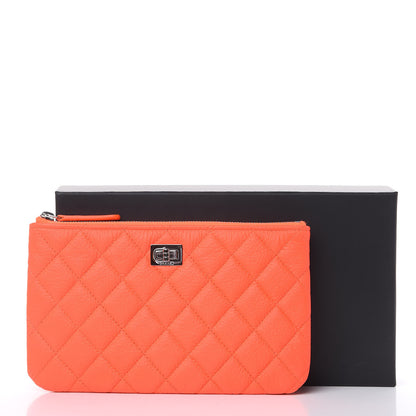 Chanel Goatskin Quilted Medium Reissue Cosmetic Case Orange 8 of 8