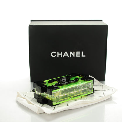 Chanel Plexiglass Boy Brick Lego Clutch Green Black 4 of 7