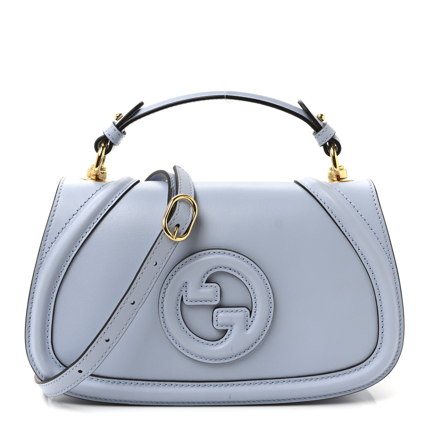 Gucci Roxy Calfskin Medium Blondie Top Handle Bag Cloudy Blue 1 of 9