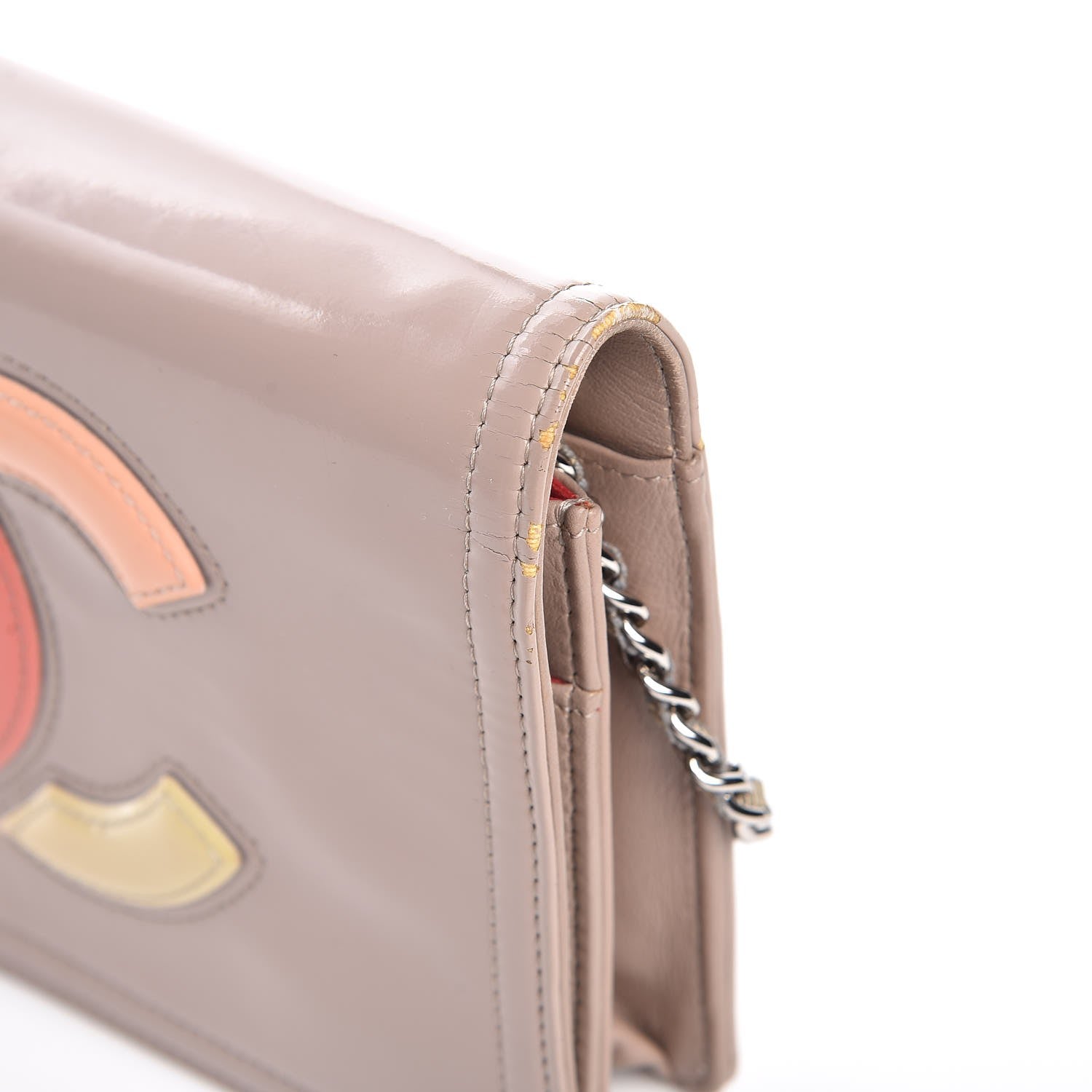 Chanel Vinyl Lipstick Wallet On Chain WOC Beige 10 of 10