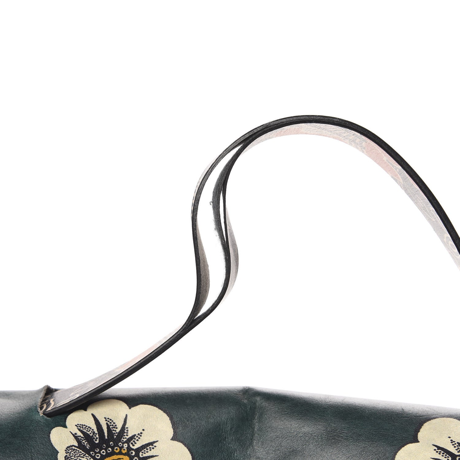 Valentino Garavani Calfskin Floral Print Mime Single Handle Bag Green 13 of 16
