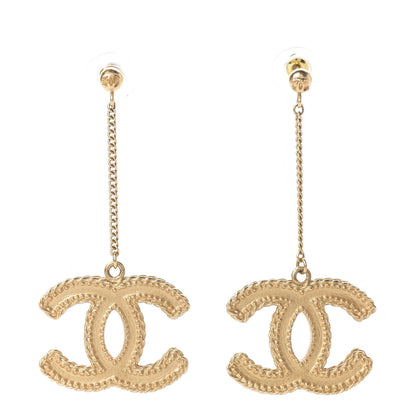 Chanel CC Drop Earrings Matte Gold 1 of 4