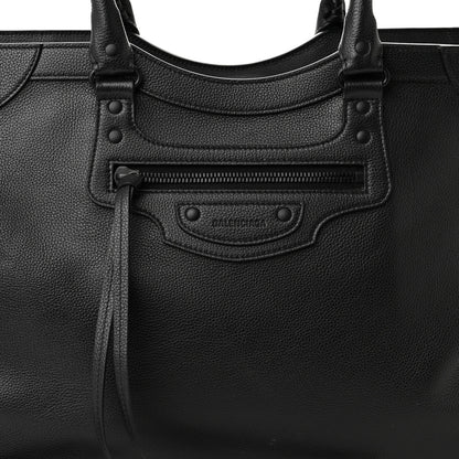 Balenciaga Grained Calfskin Neo Classic Black Hardware Large Top Handle Bag Black 8 of 11