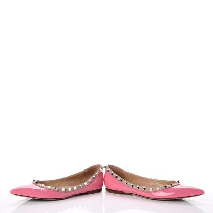 Valentino Garavani Patent Nappa Rockstud Ballerina Flats 39.5 Ninphea Poudre 6 of 20