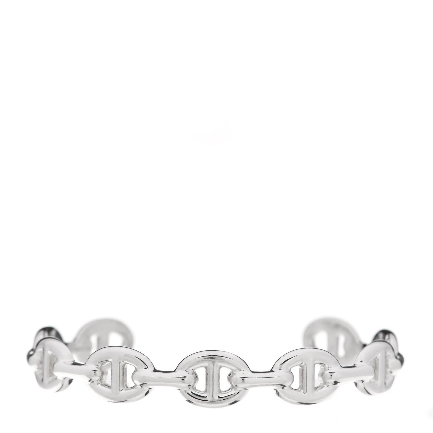 Sterling Silver MM Chaine d'Ancre Enchainee Cuff Bracelet LG