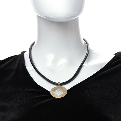 Bulgari Stainless Steel 18K Yellow Gold Black Onyx Mother of Pearl BVLGARI BVLGARI Cord Pendant Necklace 2 of 7