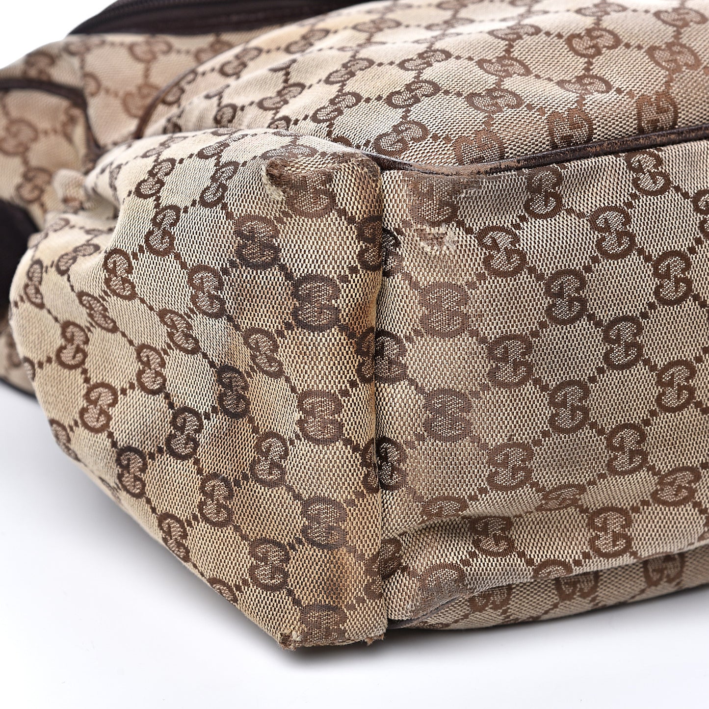 Monogram Natural Pigskin Large Diaper Bag Beige Ebony Cocoa Dark Chocolate