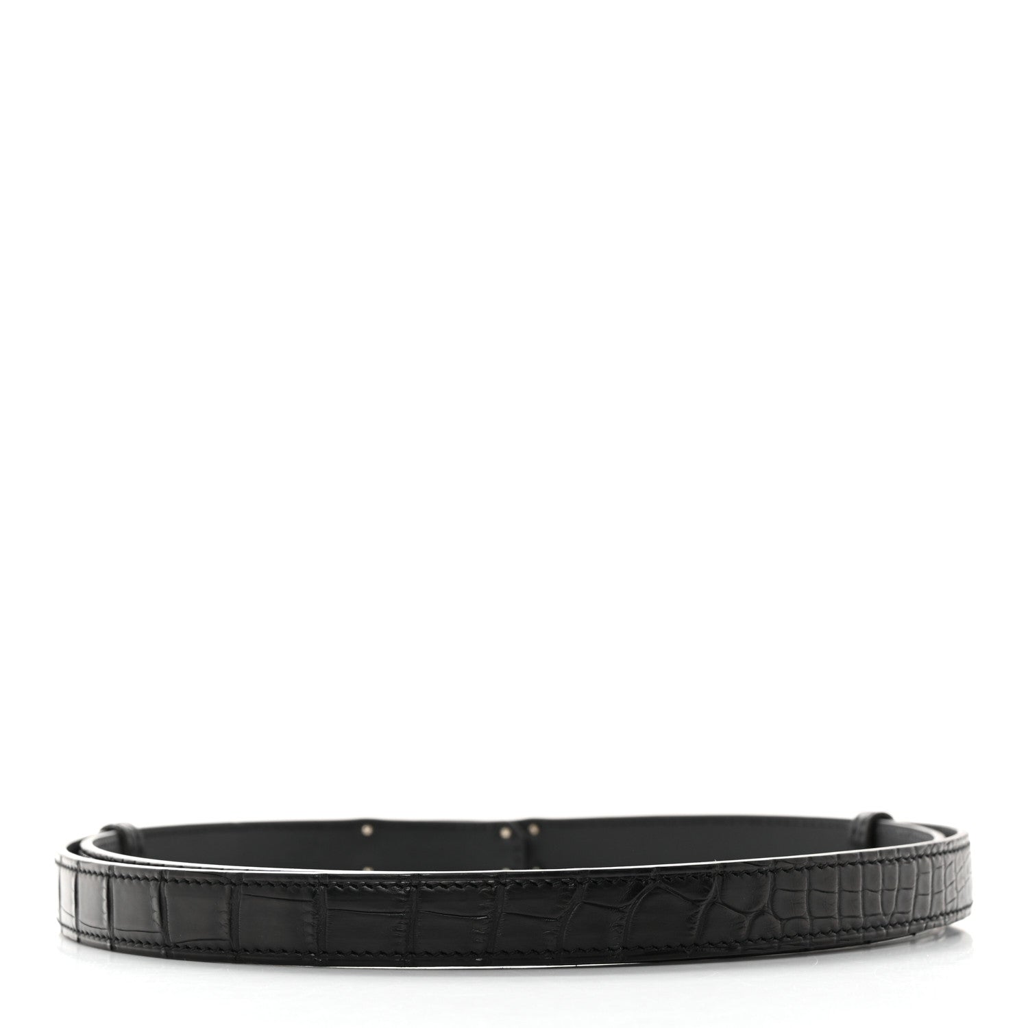 Hermes Matte Alligator Kelly Belt Black 2 of 5