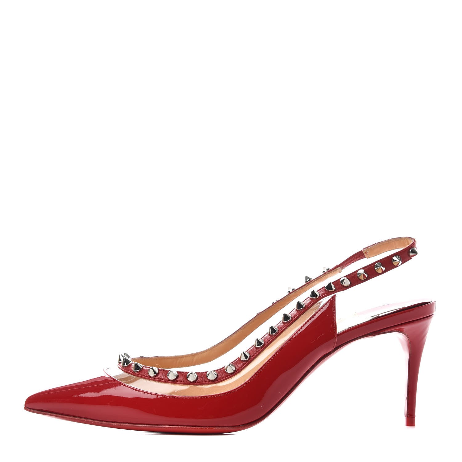 Christian Louboutin Patent PVC Kid Brigadine 70 Pumps 37 Loubi Silver 1 of 10
