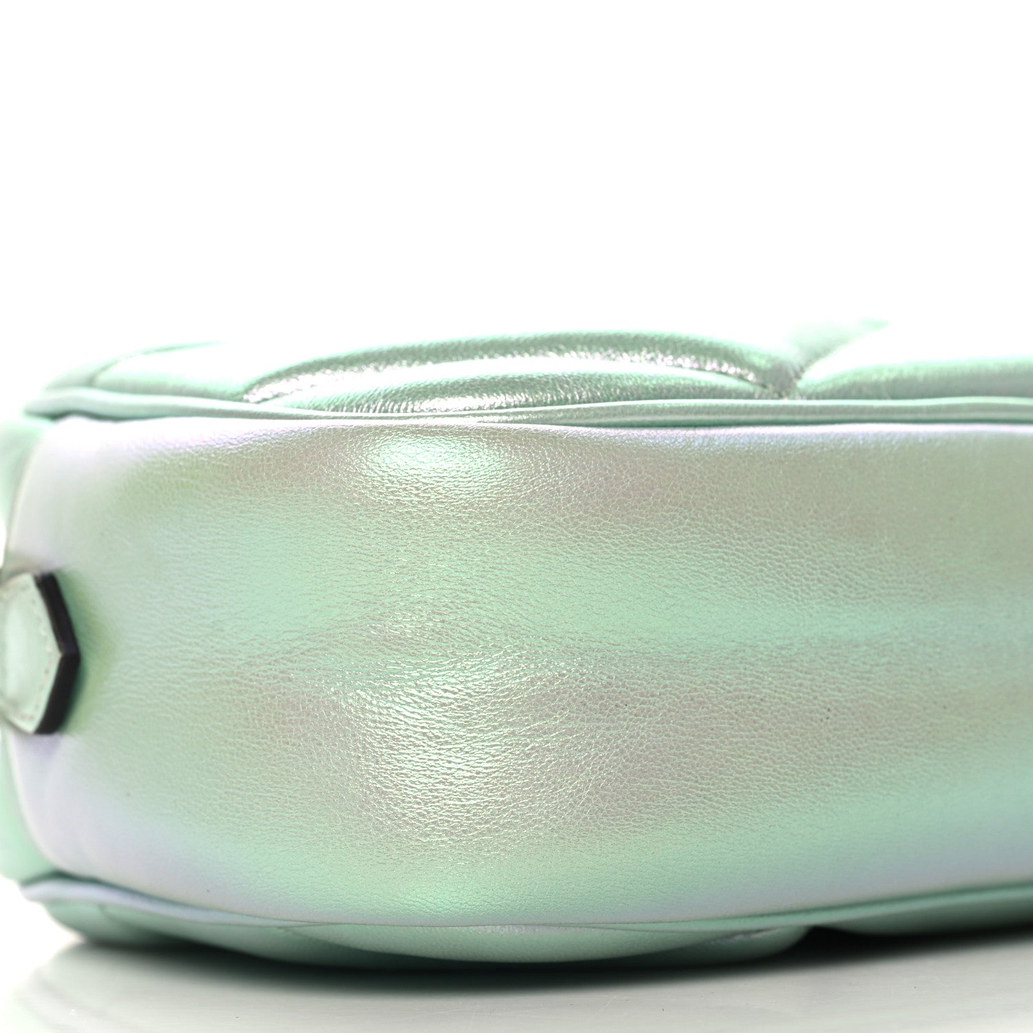 Gucci Iridescent Nappa Chevron Matelasse Small GG Marmont Chain Shoulder Bag Iridescent Salvy Green 9 of 10
