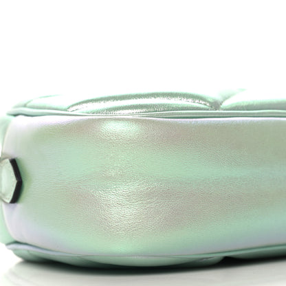 Gucci Iridescent Nappa Chevron Matelasse Small GG Marmont Chain Shoulder Bag Iridescent Salvy Green 9 of 10