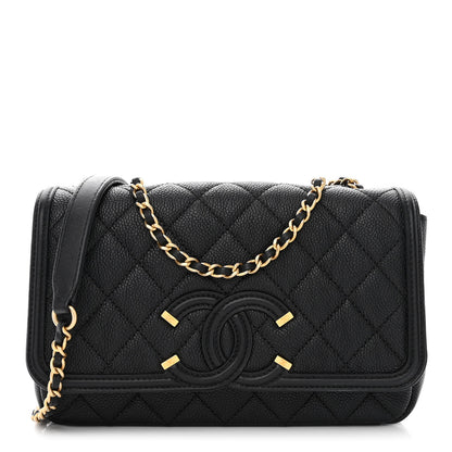 Chanel Caviar Quilted Small CC Filigree Flap Black 1 of 13