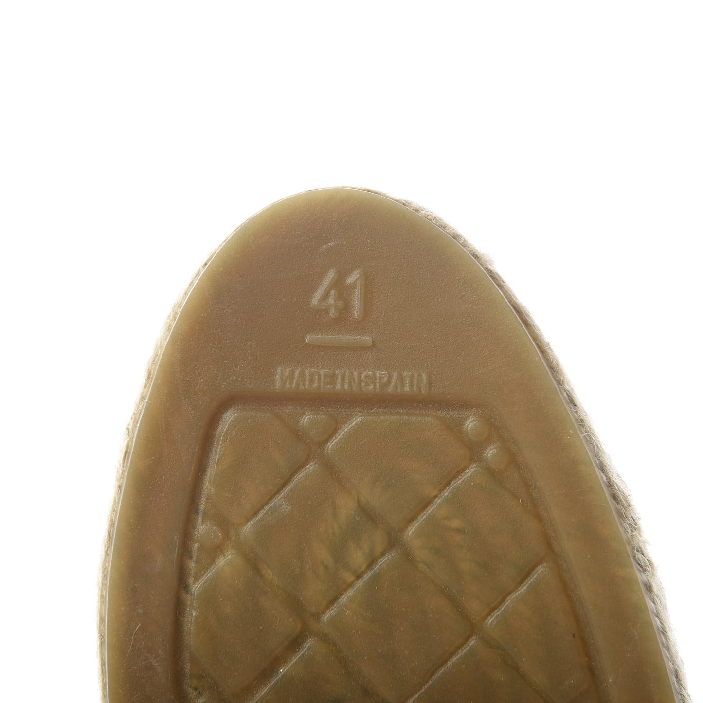 Woven Fabric Grosgrain CC Espadrilles 41 White Black