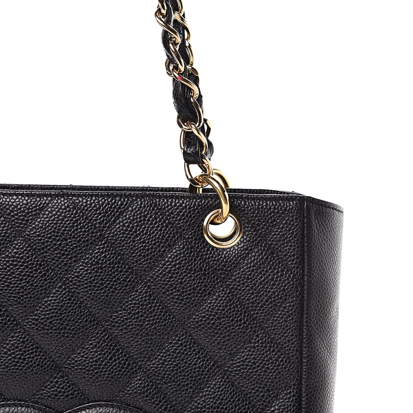 Caviar Quilted Petit Shopping Tote PST Black