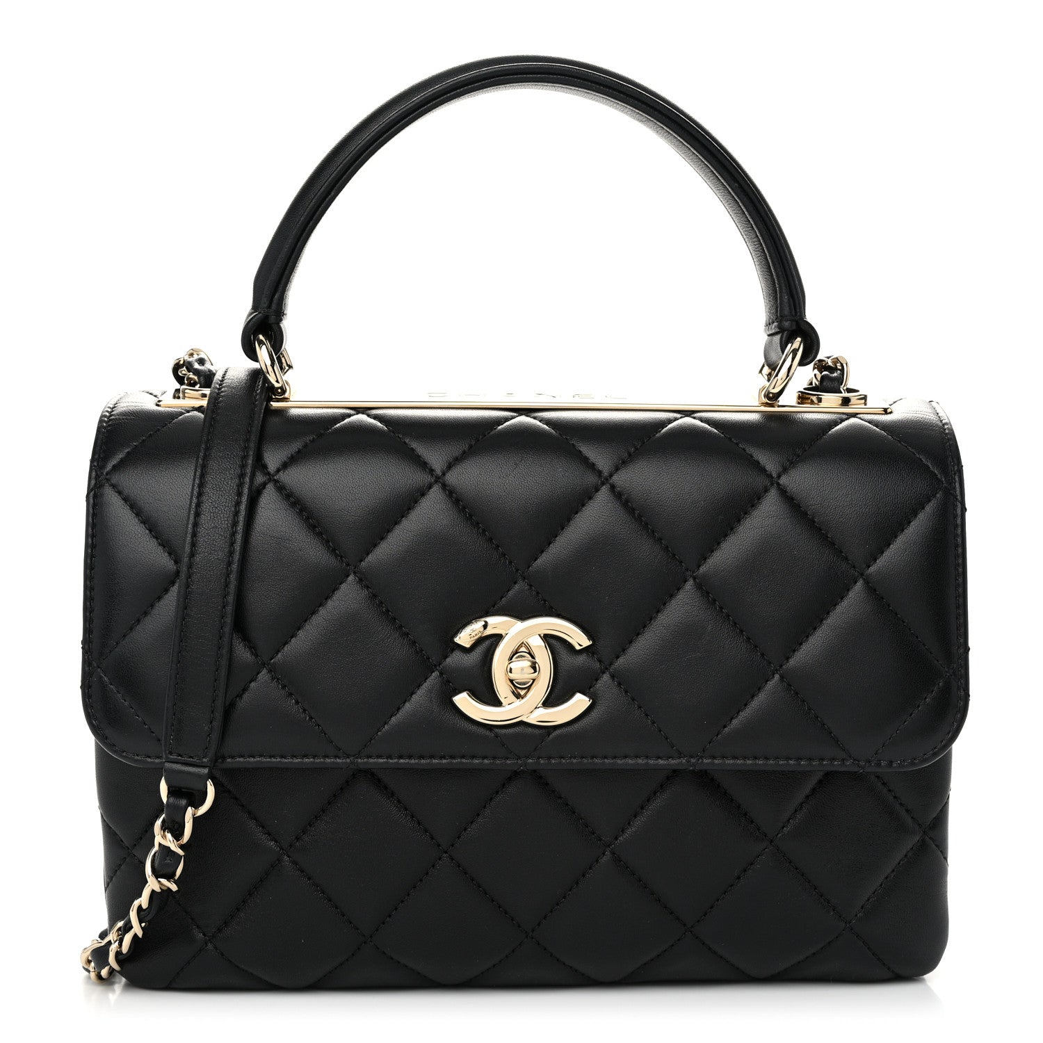 Chanel Lambskin Quilted Small Trendy CC Dual Handle Flap Bag Black 1 of 11