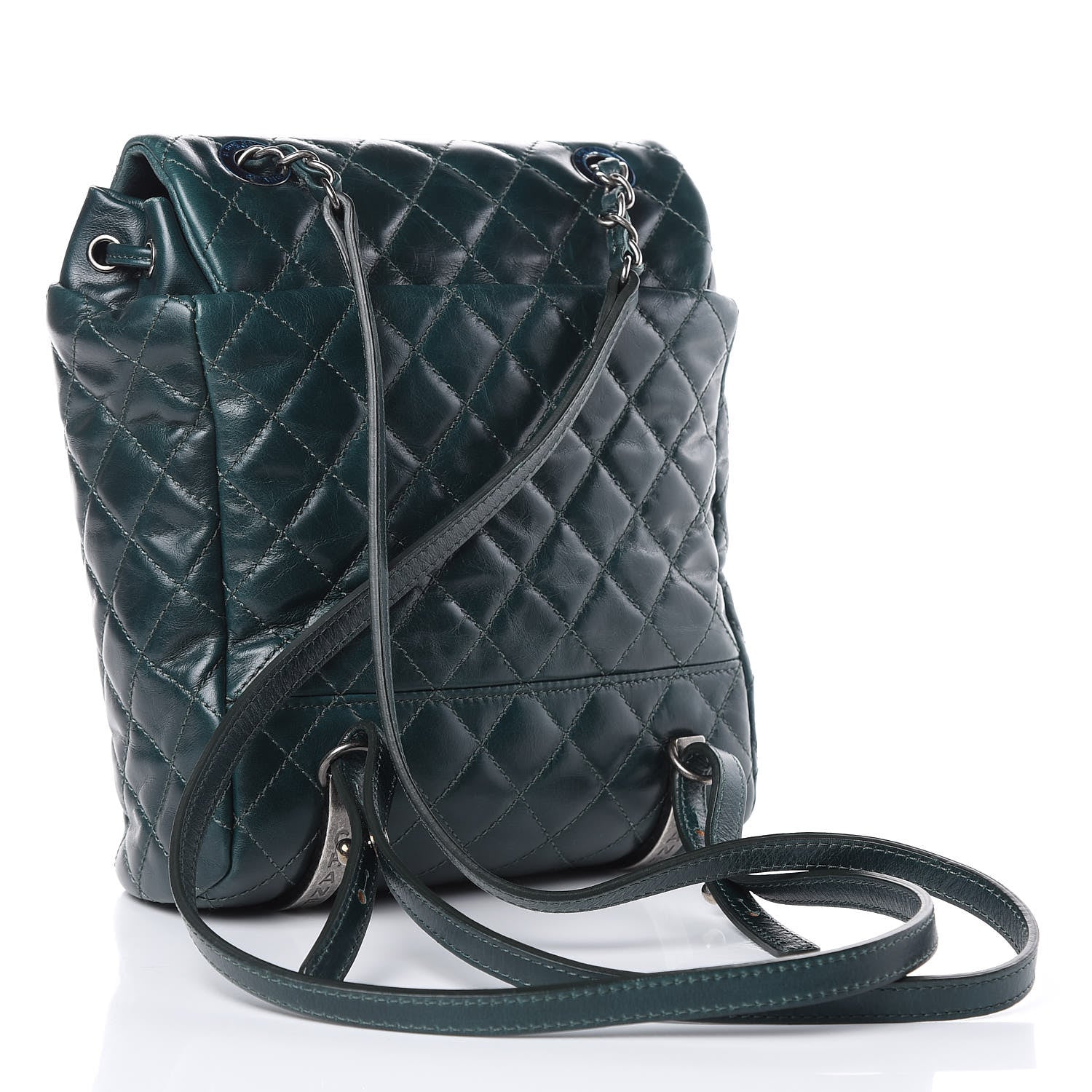 Chanel Glazed Calfskin Quilted Small Salzburg Mountain Backpack Dark Green 3 of 13