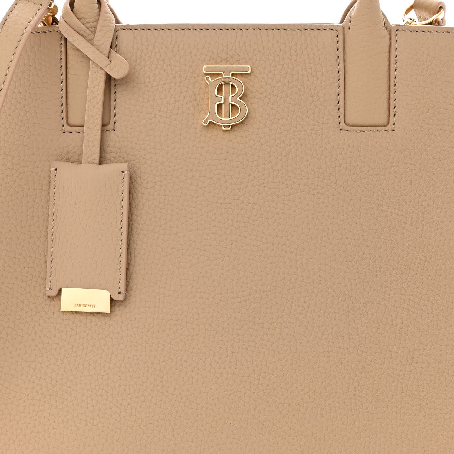 Burberry Grained Calfskin Small Frances Tote Oat Beige 8 of 10
