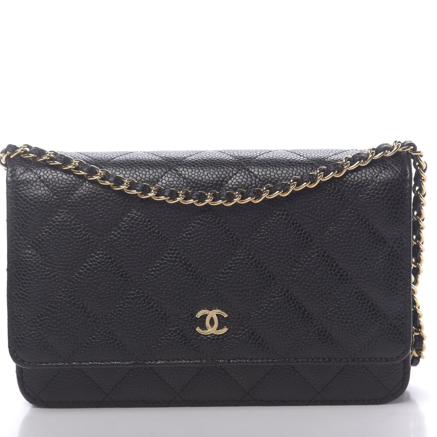 Caviar Quilted Wallet On Chain WOC Black