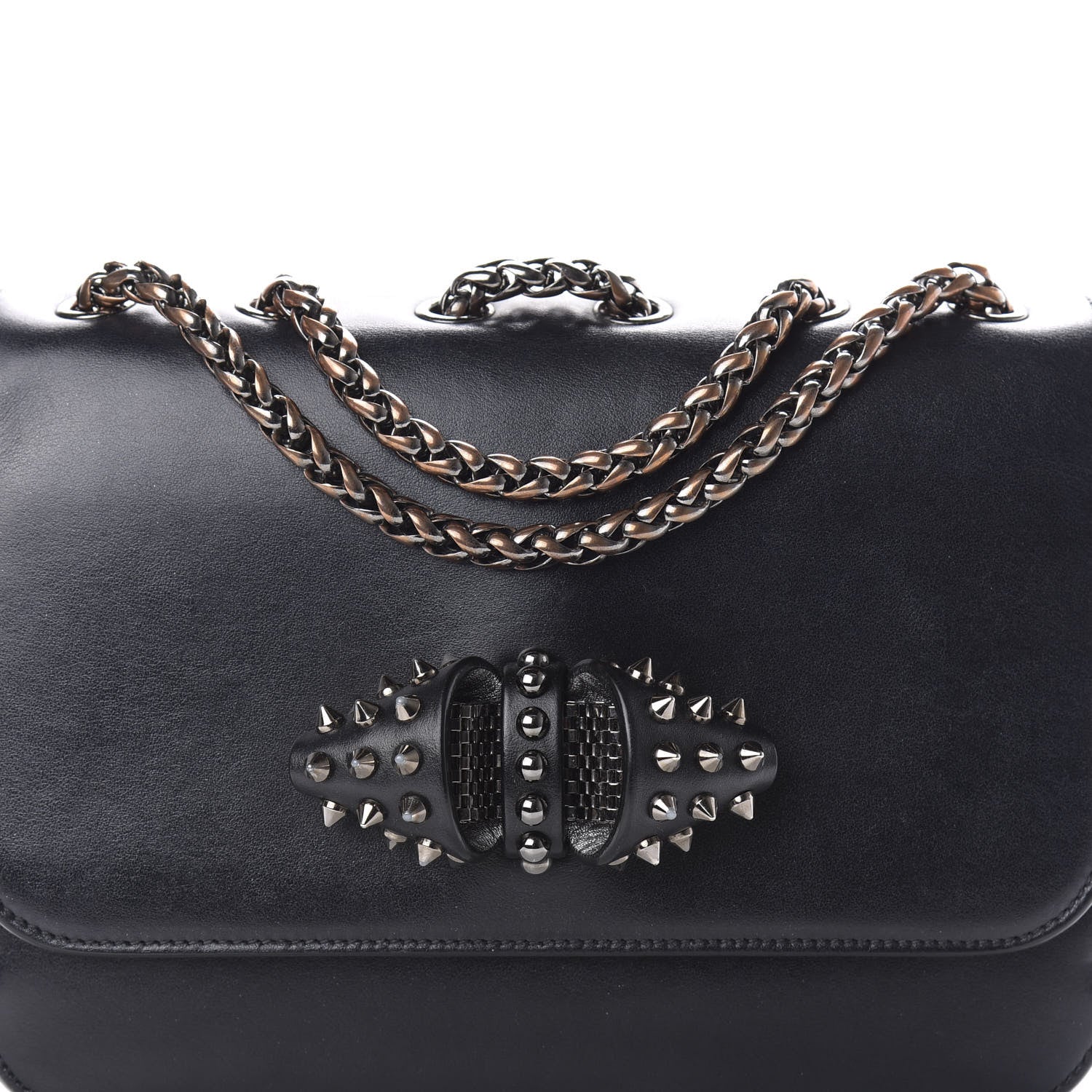 Christian Louboutin Calfskin Small Sweety Charity NV Shoulder Bag Black 12 of 12