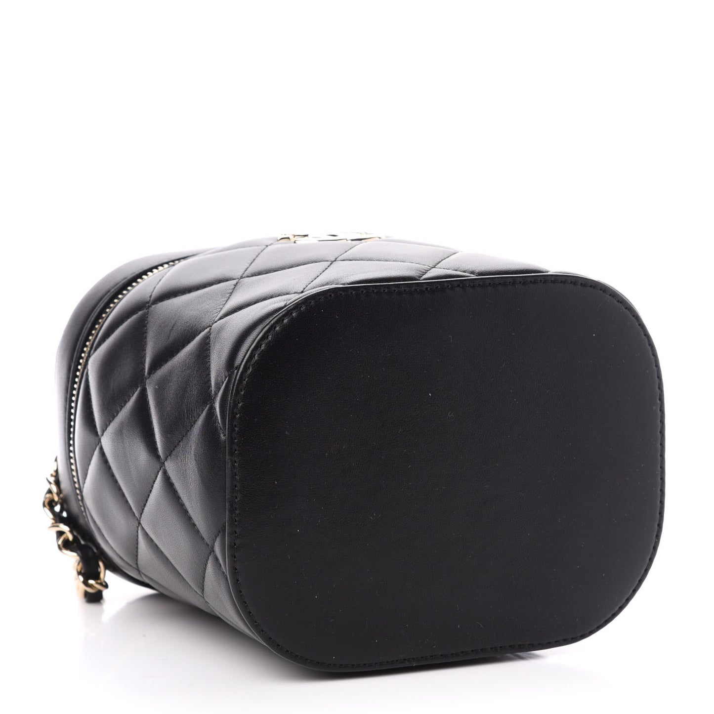 Lambskin Quilted Trendy Vanity Case Black