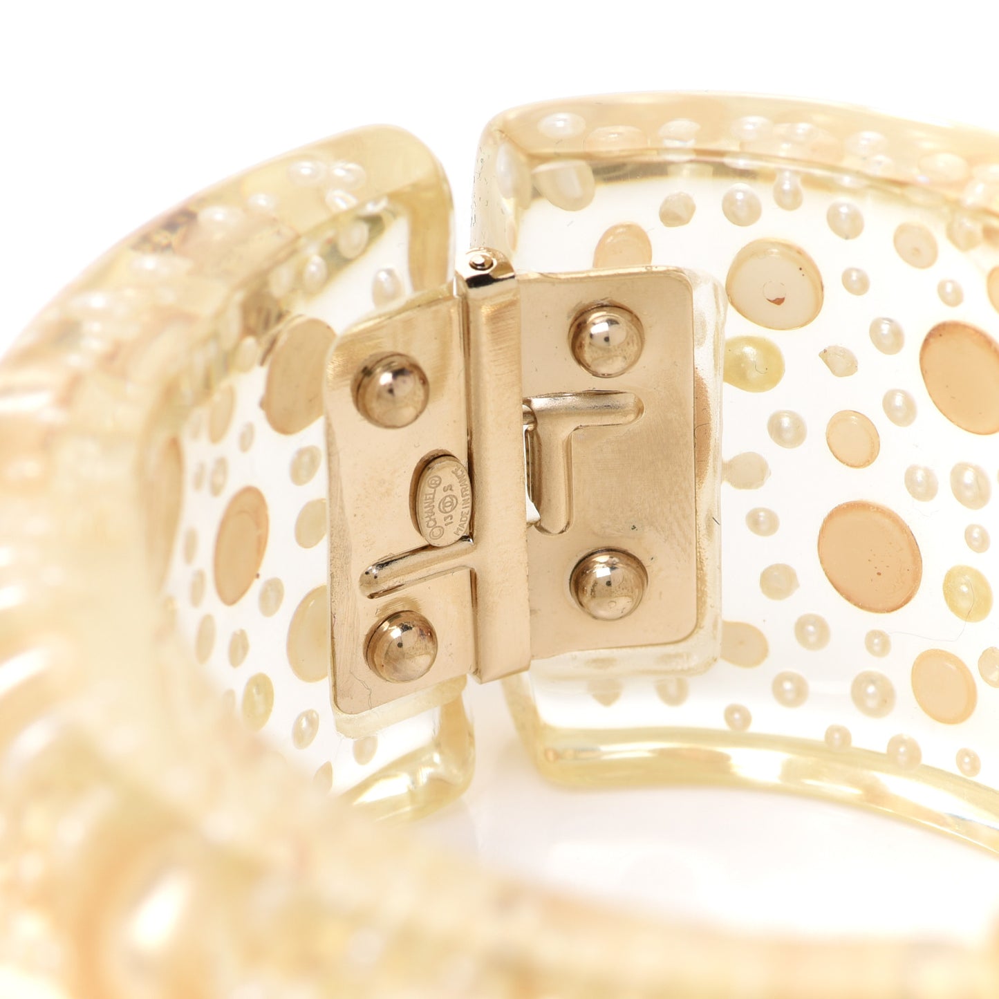 Resin CC Pearl Cuff Transparent White