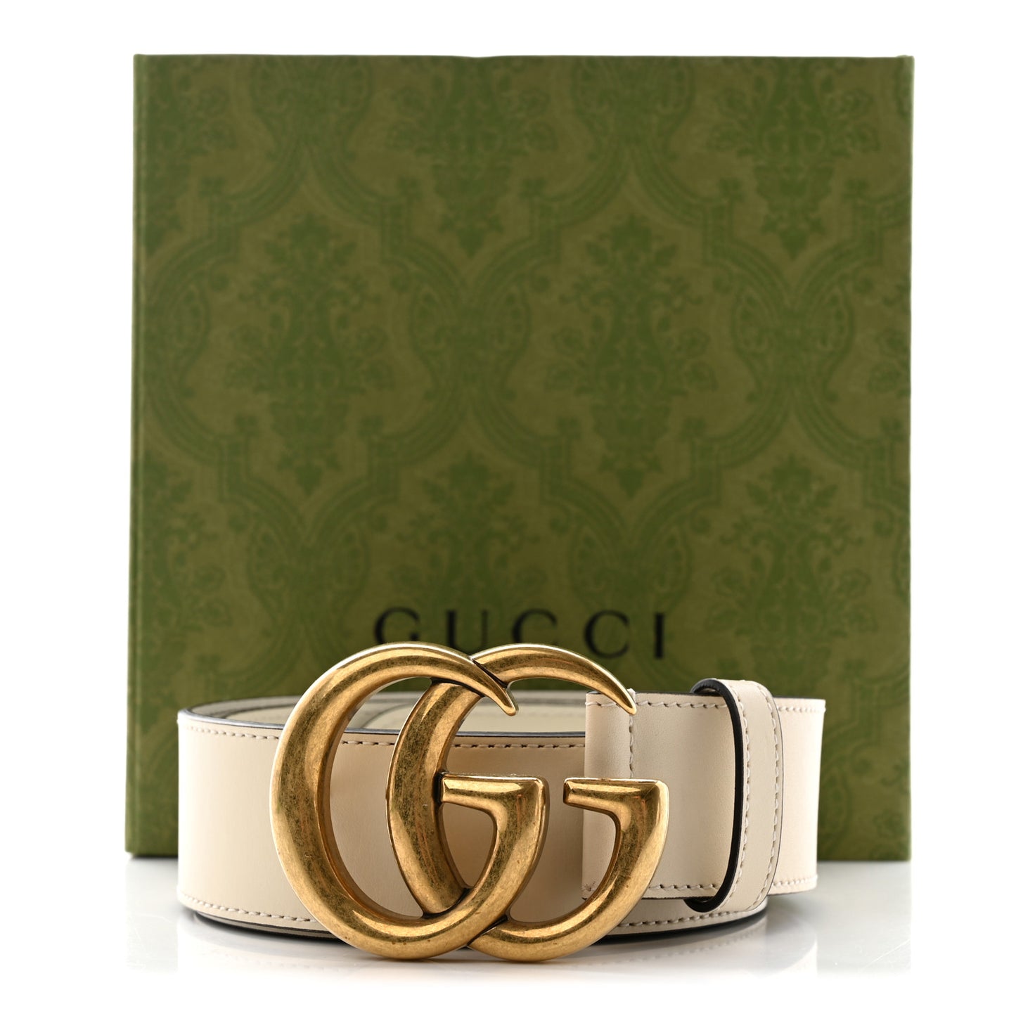 Calfskin Double G 40mm Belt 115 46 Mystic White