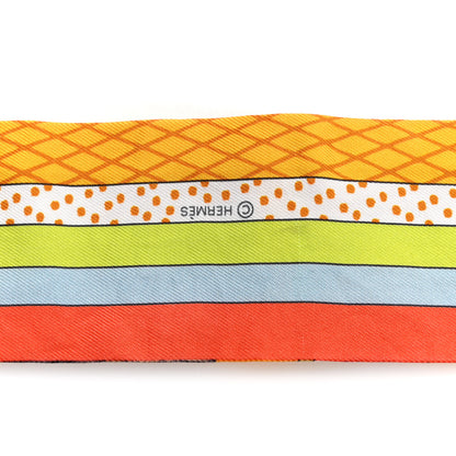 Hermes Silk Twilly Grand Theatre Nouveau Soleil Vert Fluo Multicolor 3 of 5