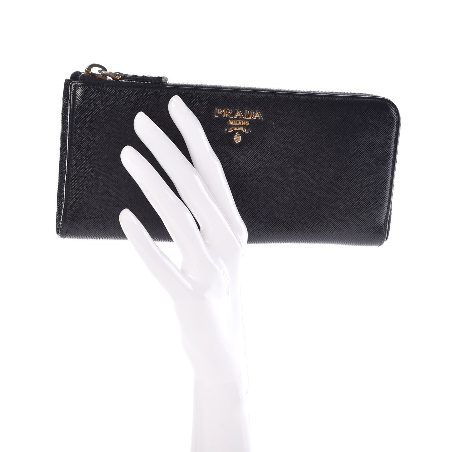 Saffiano Zip Around Wallet Black