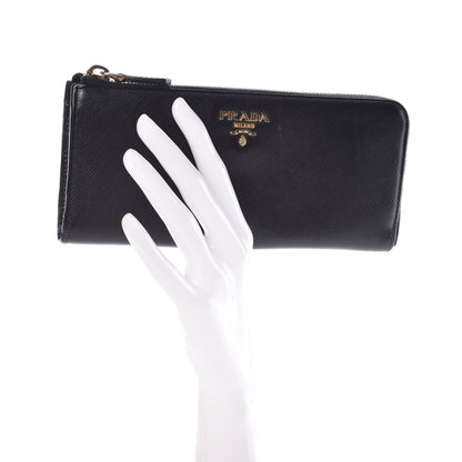 Prada Saffiano Zip Around Wallet Black 2 of 7