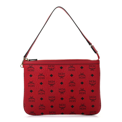 MCM Visetos Liz Shopper Tote Pouch Ruby Red 1 of 7