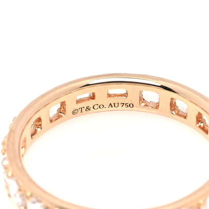 Tiffany 18K Rose Gold Diamond Metro Rose Cut Eternity Band Ring 52 6 4 of 5