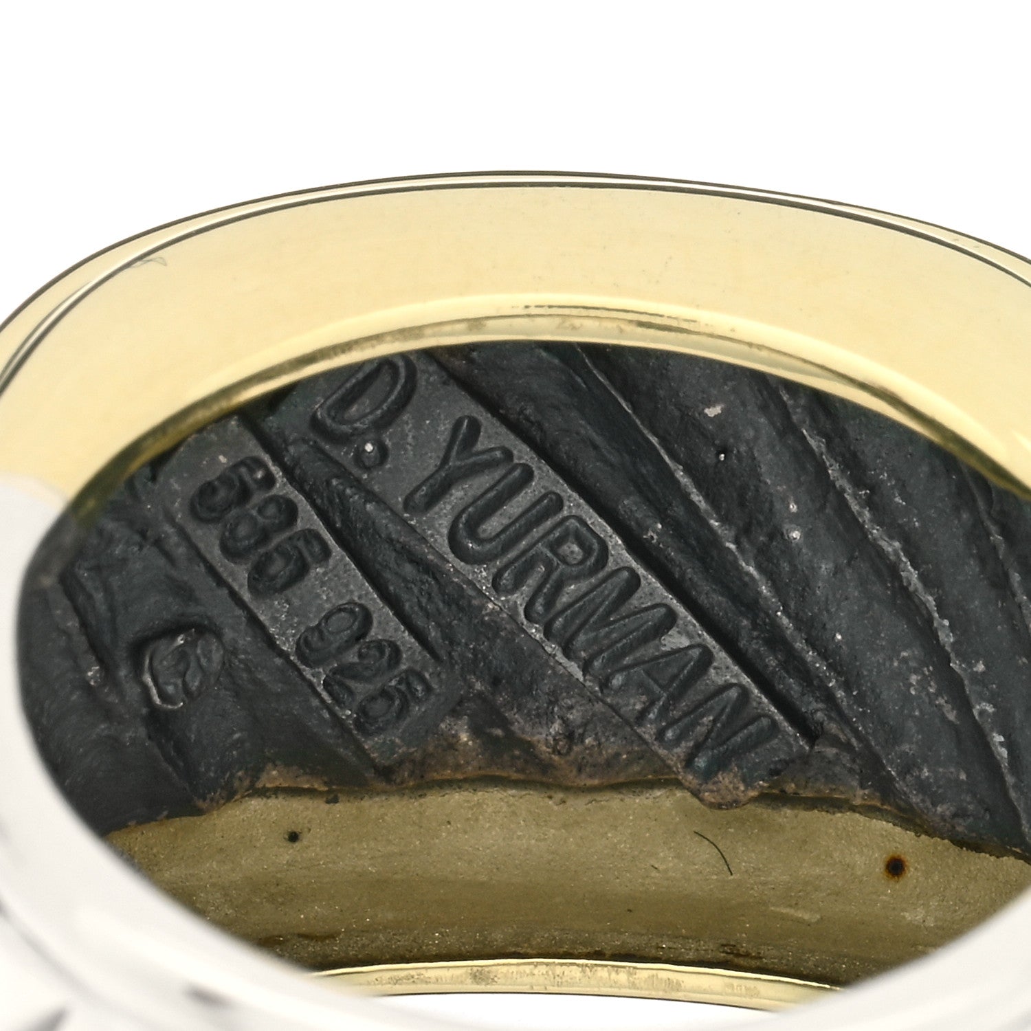 David Yurman Sterling Silver 14K Yellow Gold Cable Cigar Band Ring 53 6.5 3 of 3