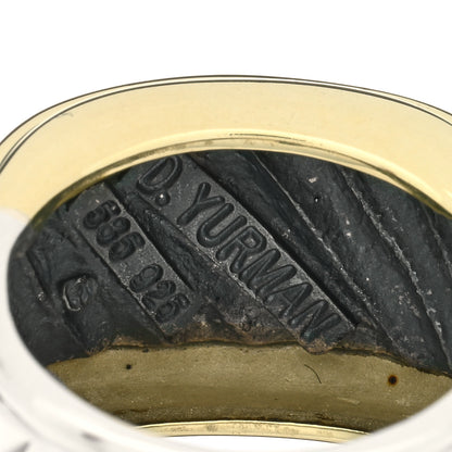 David Yurman Sterling Silver 14K Yellow Gold Cable Cigar Band Ring 53 6.5 3 of 3