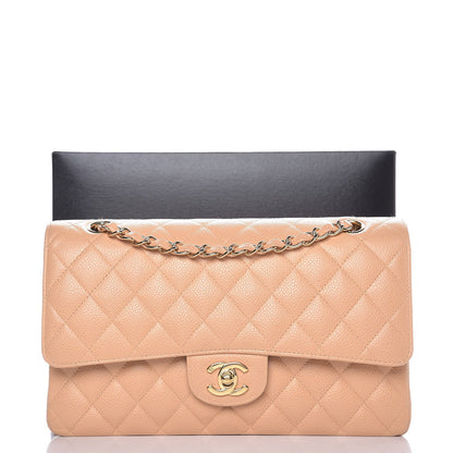 Chanel Caviar Quilted Jumbo Double Flap Beige 9 of 9