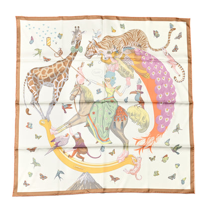Hermes Silk Hermes Story Scarf 90 White Beige Multicolor 1 of 5