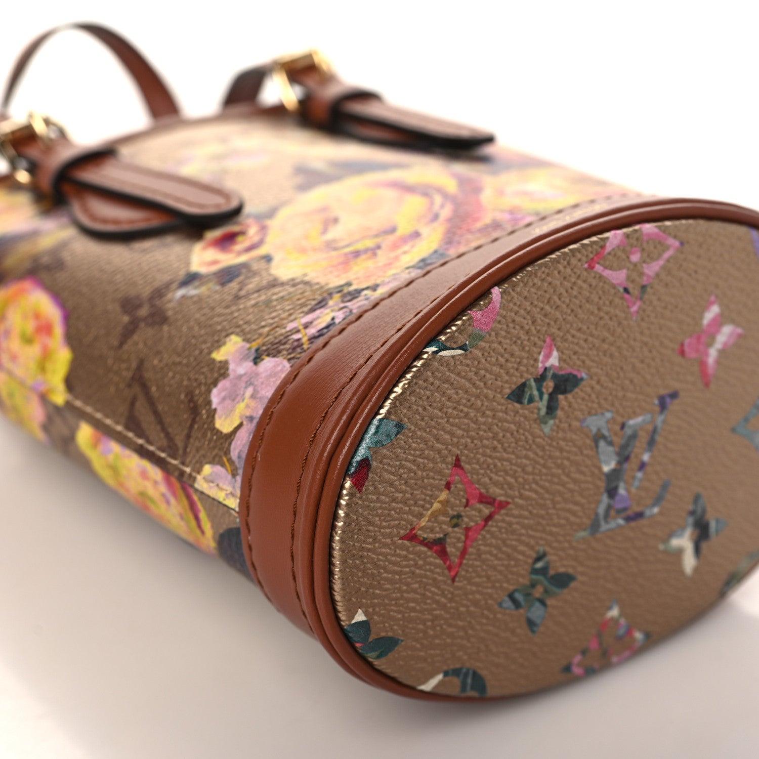 Louis Vuitton Metallic Monogram LV Garden Nano Bucket Bag Gold 8 of 9