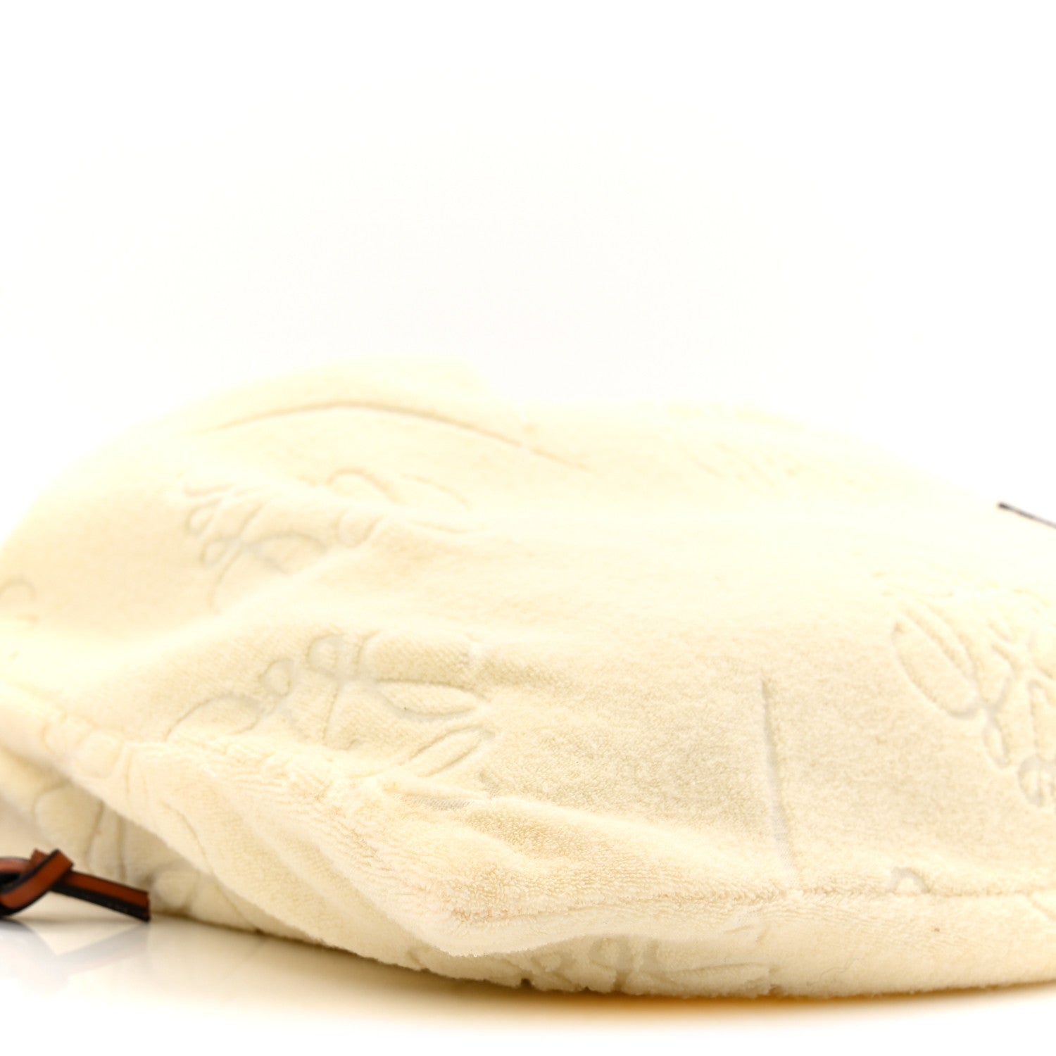 Loewe X PAULA'S IBIZA Terry Cloth Calfskin Drawstring Pouch Natural Tan 9 of 11